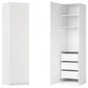 Шкаф распашной София белый 60х232,2х54,5  с 3 полками и 3 ящиками ЛДСП каркас белый